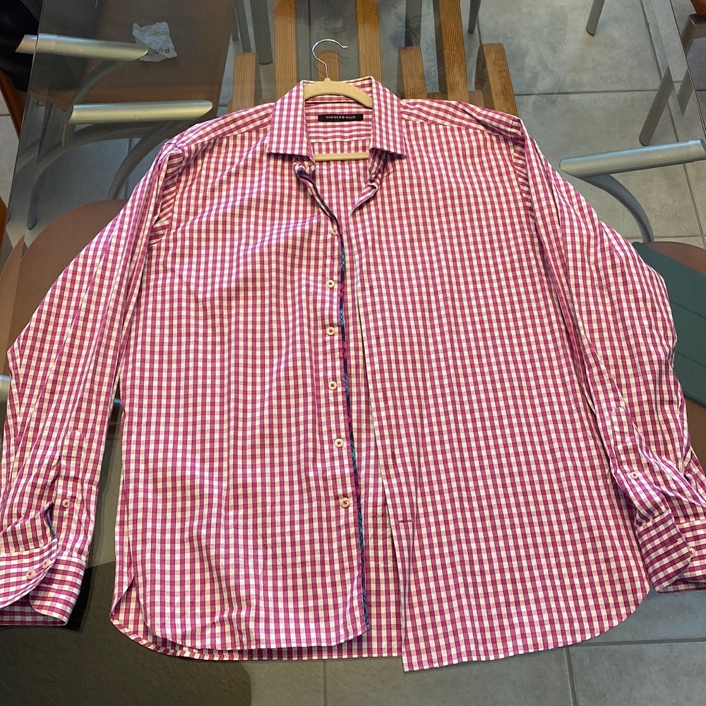 HAMMER MADE pink button down. lightly worn size Large